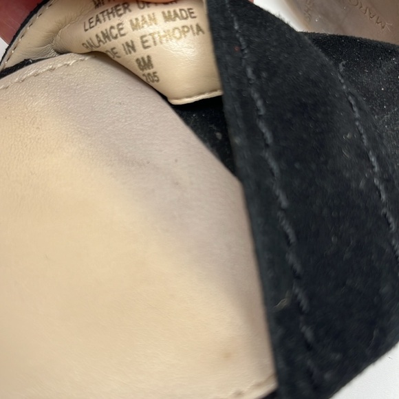 Marc Fisher Hippie 2 Black Suede Espadrille Boho Wedge Heel Sandals Size 8M - Picture 10 of 10